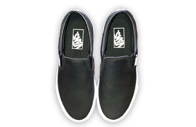 Avril's Personal Black Van Slip-On Sneakers