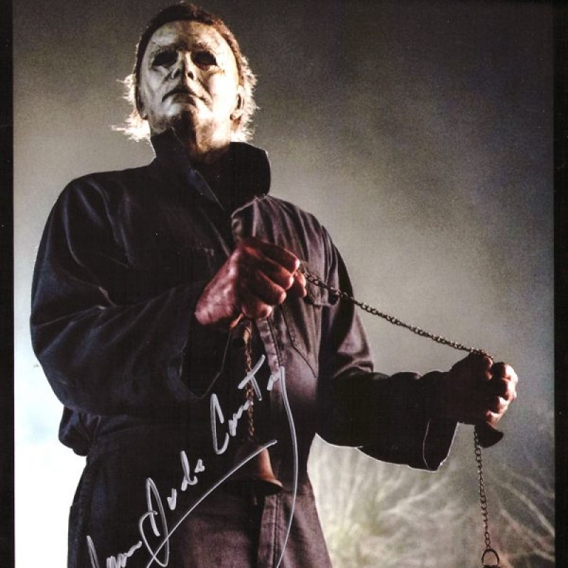 James Jude Courtney Signed Halloween Photo - Bell in Hand
