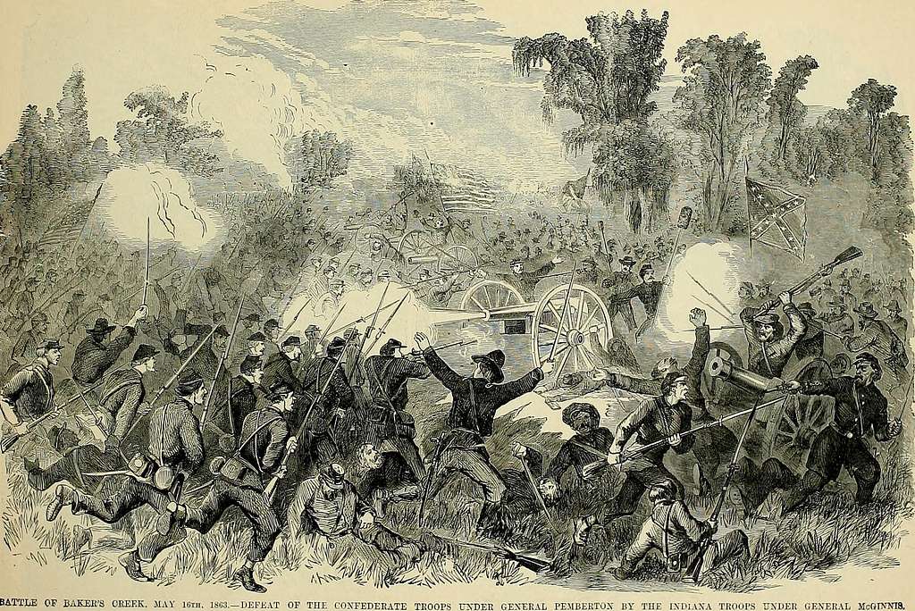 Engraving of a Union victory in the Civil War