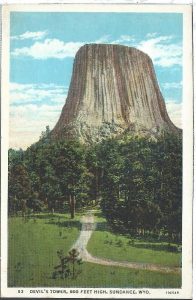 Postcard.1950.DevilsTowerSundanceWyoming