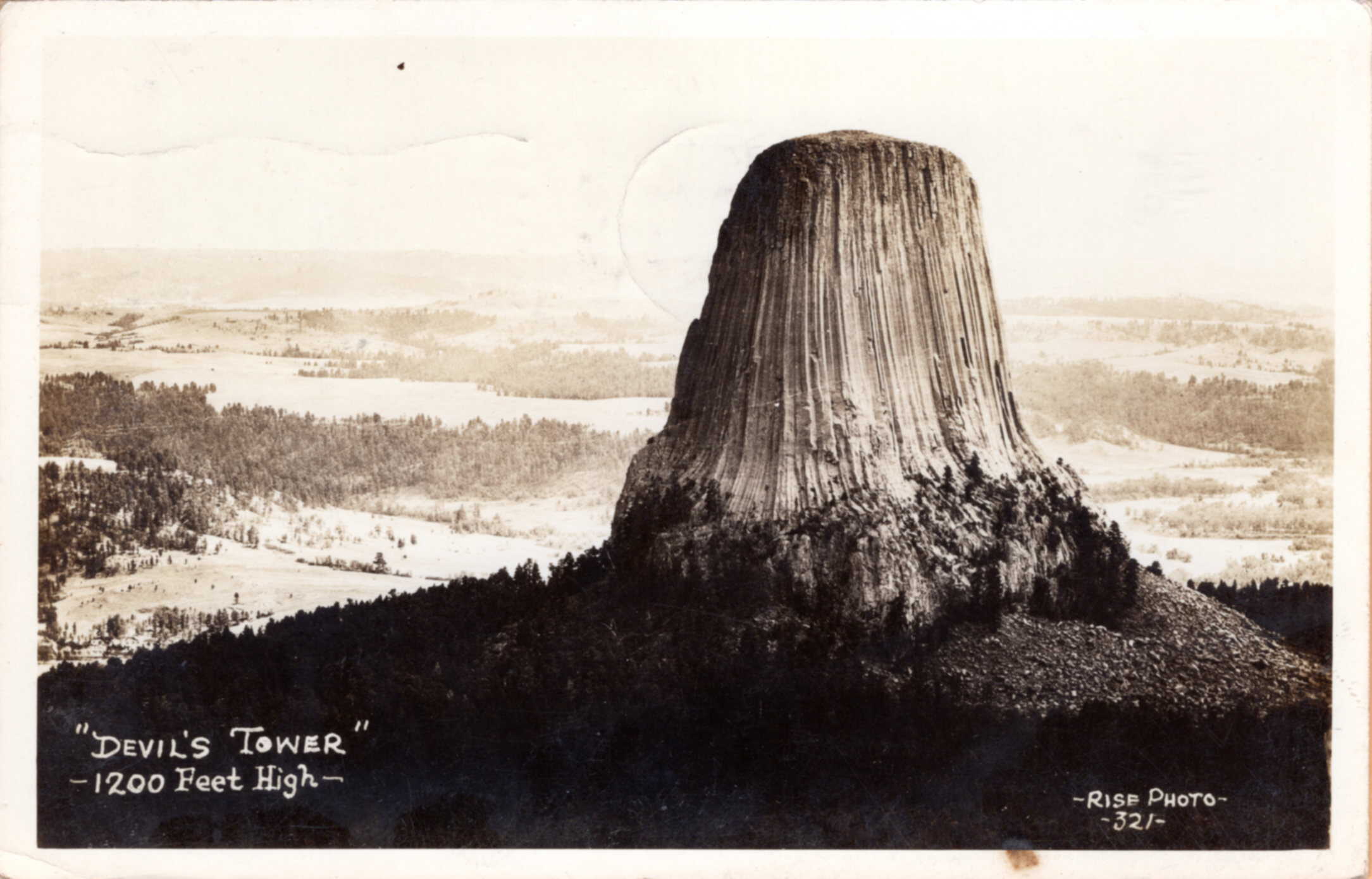 The Devil's Tower - vintage postcard