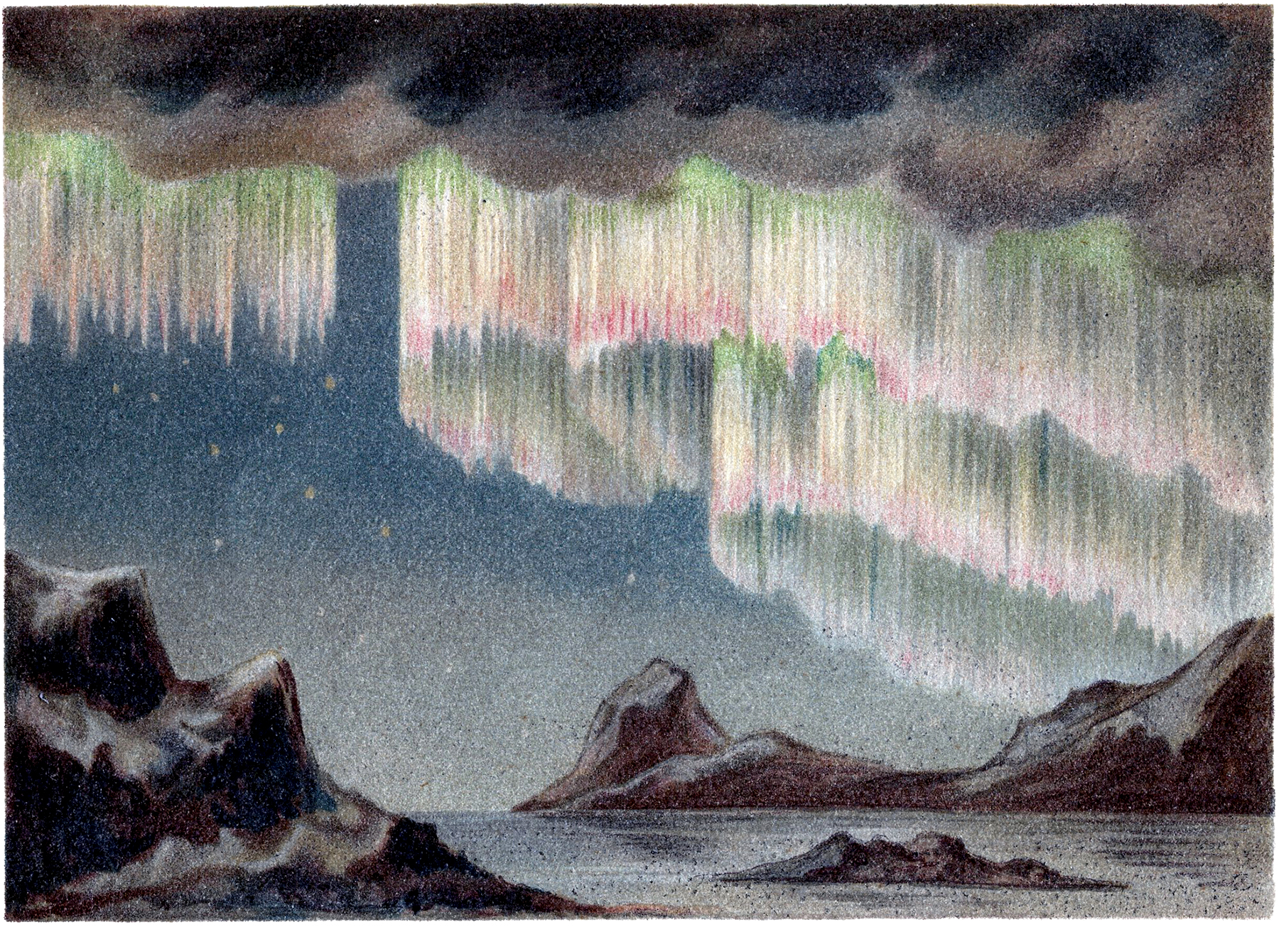 Vintage postcard - Northern Lights