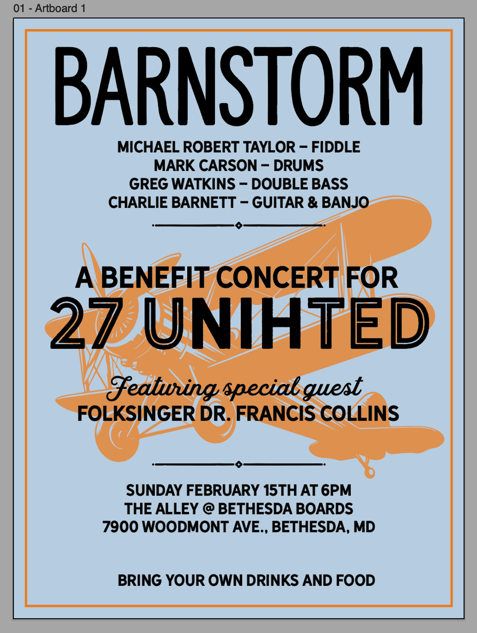 Barnstorm event poster with biplane