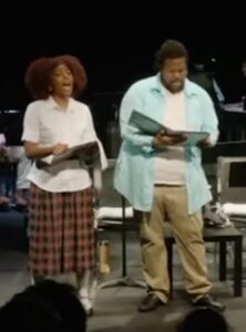 Screenshot of staged reading of When We Get There 2022