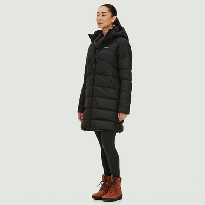 Manteau long en duvet pour femme de couleur noir