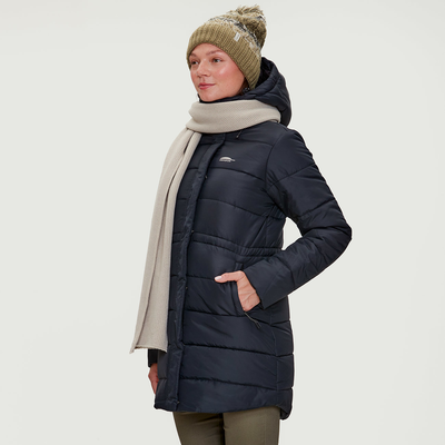 Louisa - Manteau isolé mi-long à capuche femme