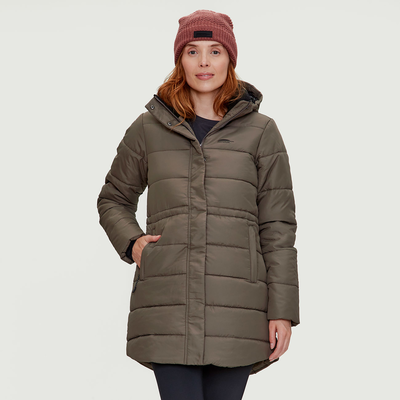 Louisa - Manteau isolé mi-long à capuche femme