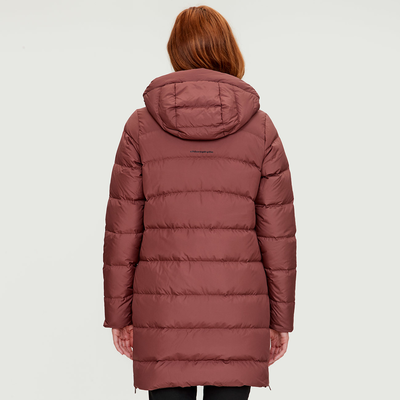 Manteau long en duvet pour femme de couleur marron