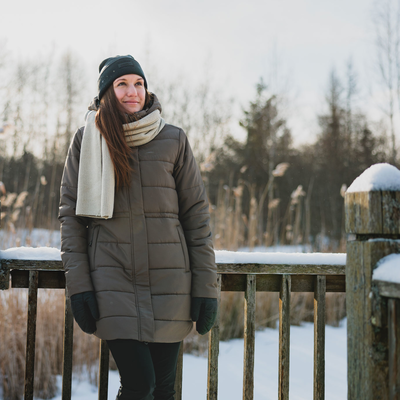 Louisa - Manteau isolé mi-long à capuche femme