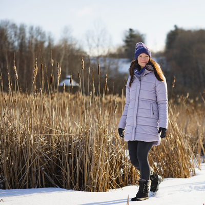 Louisa - Manteau isolé mi-long à capuche femme