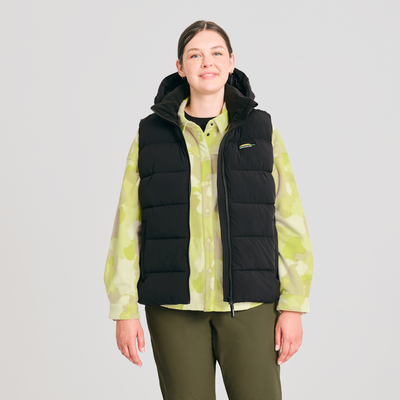 veste isolée sans manches pour femme de couleur noire