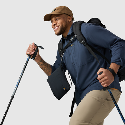 Gaspé - chemise manche longue anti-UV de couleur bleu pour homme