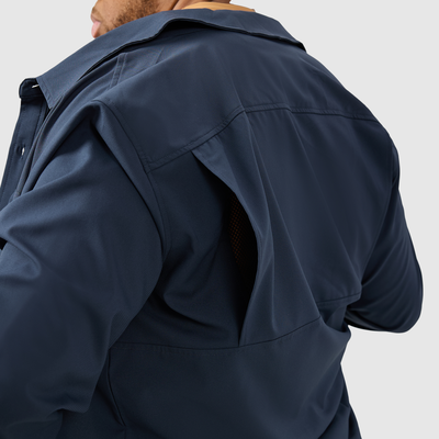 Gaspé - chemise manche longue anti-UV de couleur bleu pour homme