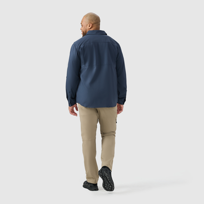Gaspé - chemise manche longue anti-UV de couleur bleu pour homme