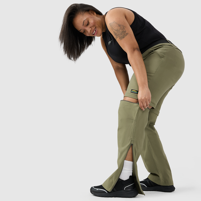Trek - pantalon convertible pour femme de couleur vert