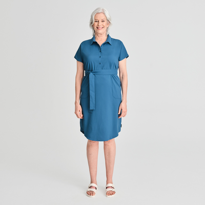 Gaspé - robe chemise de couleur bleu pour femme