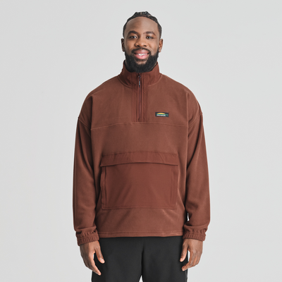 Denali - chandail à demi-zip en polaire couleur brun pour homme