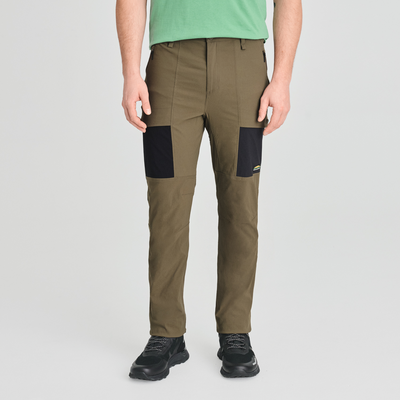 Trek - pantalon de randonnée couleur brun-vert pour homme