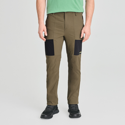 Trek - pantalon de randonnée couleur brun-vert pour homme