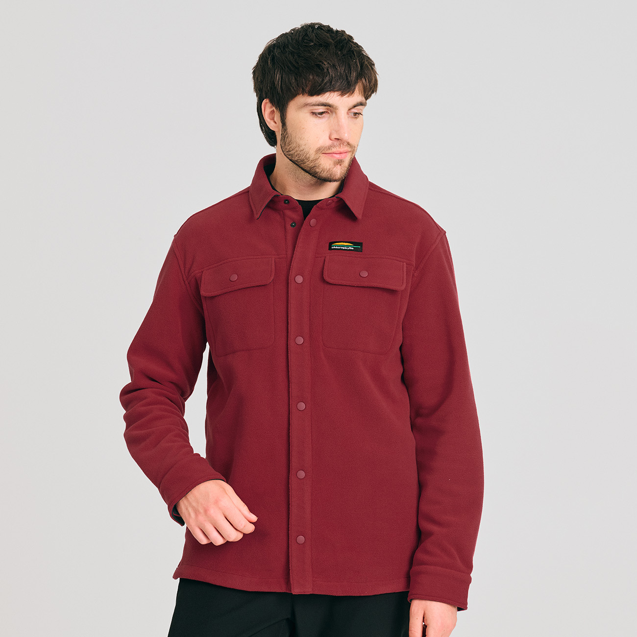 Chemise en polar pour homme de couleur rouge