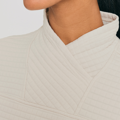 chandail gauffré pour femme couleur blanc