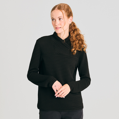 chandail gauffré pour femme couleur noir