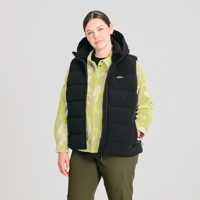 veste isolée sans manches pour femme de couleur noire