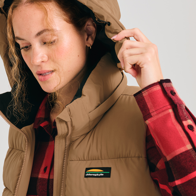 veste isolée sans manches pour femme de couleur beige