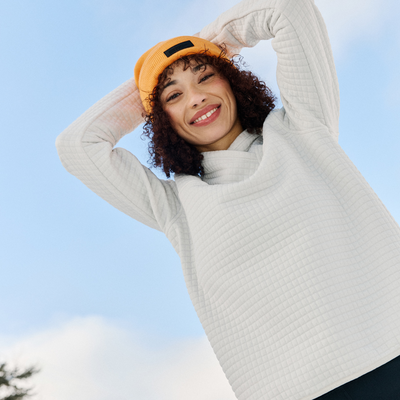 chandail gauffré pour femme couleur blanc