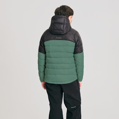 veste isolée en duvet pour homme de couleur verte