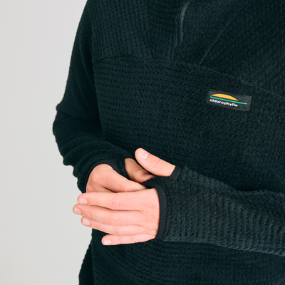 chandail thermique à col zippé pour homme de couleur noir