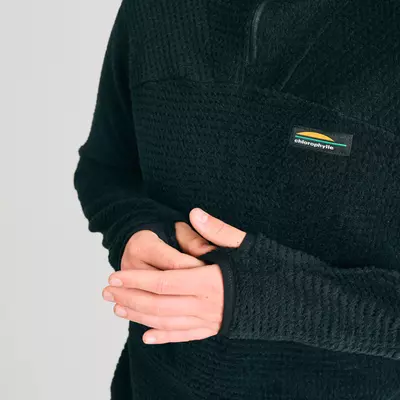 chandail thermique à col zippé pour homme de couleur noir