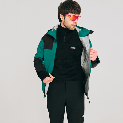 chandail thermique à col zippé pour homme de couleur noir