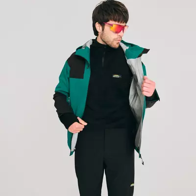 chandail thermique à col zippé pour homme de couleur noir