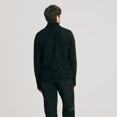 chandail thermique à col zippé pour homme de couleur noir