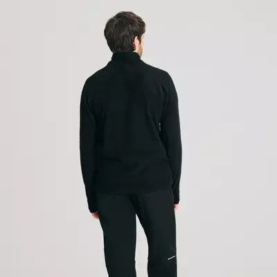 chandail thermique à col zippé pour homme de couleur noir