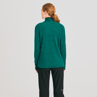  chandail thermique à col zippé pour femme de couleur vert