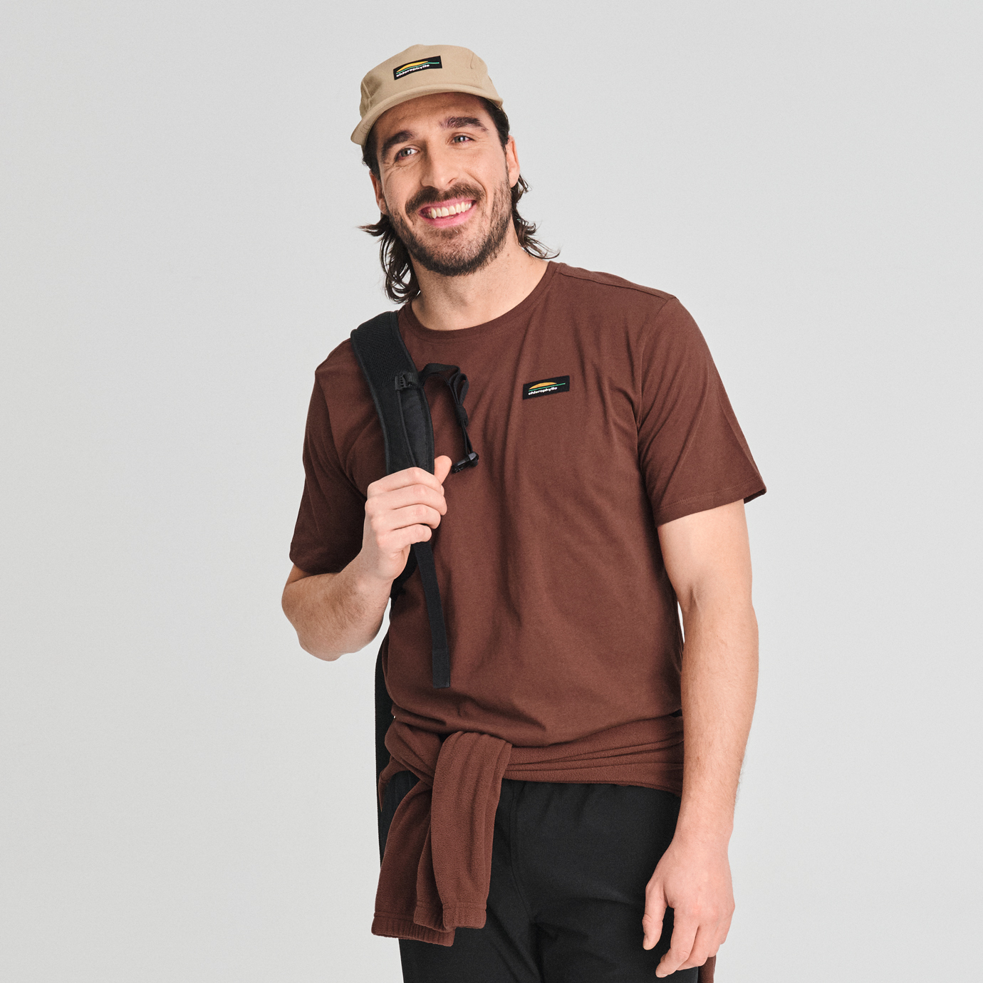 T-classique - t-shirt en coton bio couleur brun pour homme