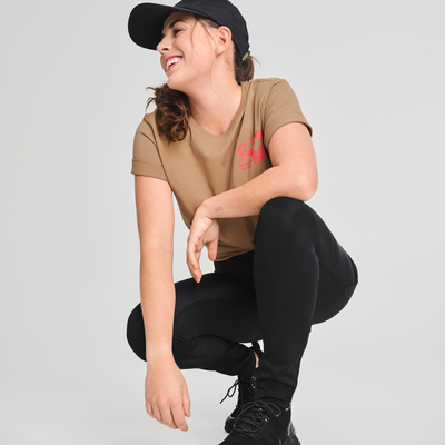 Géo - t-shirt en coton bio pour femme couleur beige