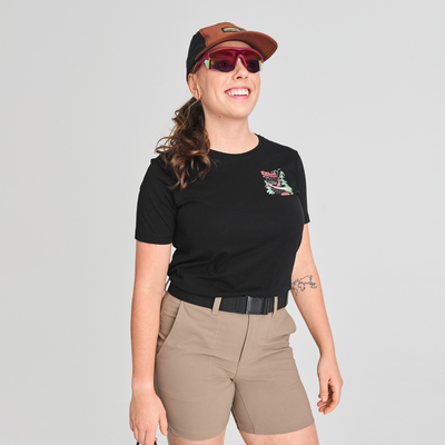 T-shirt noir Parc national en coton biologique couleur noir pour femme