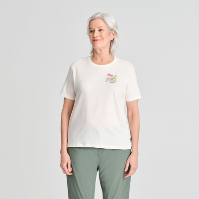 T-shirt Parc national en coton biologique couleur blanc pour femme