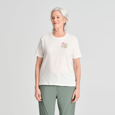 T-shirt Parc national en coton biologique couleur blanc pour femme