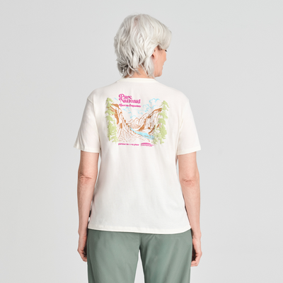 T-shirt Parc national en coton biologique couleur blanc pour femme