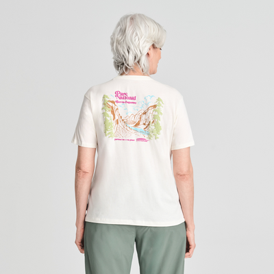T-shirt Parc national en coton biologique couleur blanc pour femme