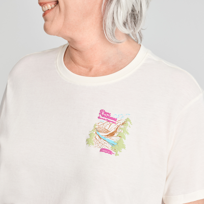T-shirt Parc national en coton biologique couleur blanc pour femme