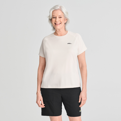 T-shirt technique pour femme de couleur blanc