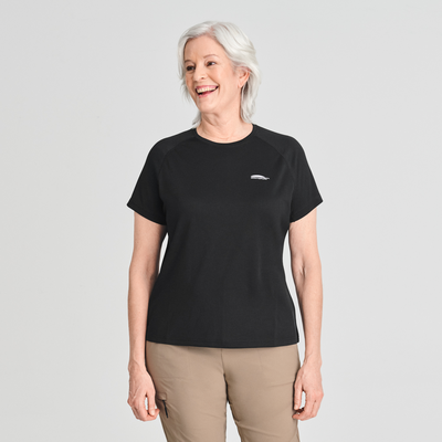 T-shirt technique pour femme de couleur noir
