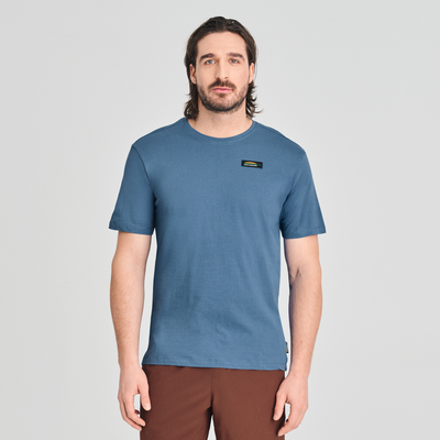 Vallée - t-shirt en coton biologique couleur bleu pour homme