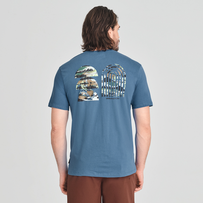 Vallée - t-shirt en coton biologique couleur bleu pour homme