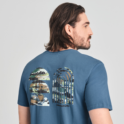 Vallée - t-shirt en coton biologique couleur bleu pour homme